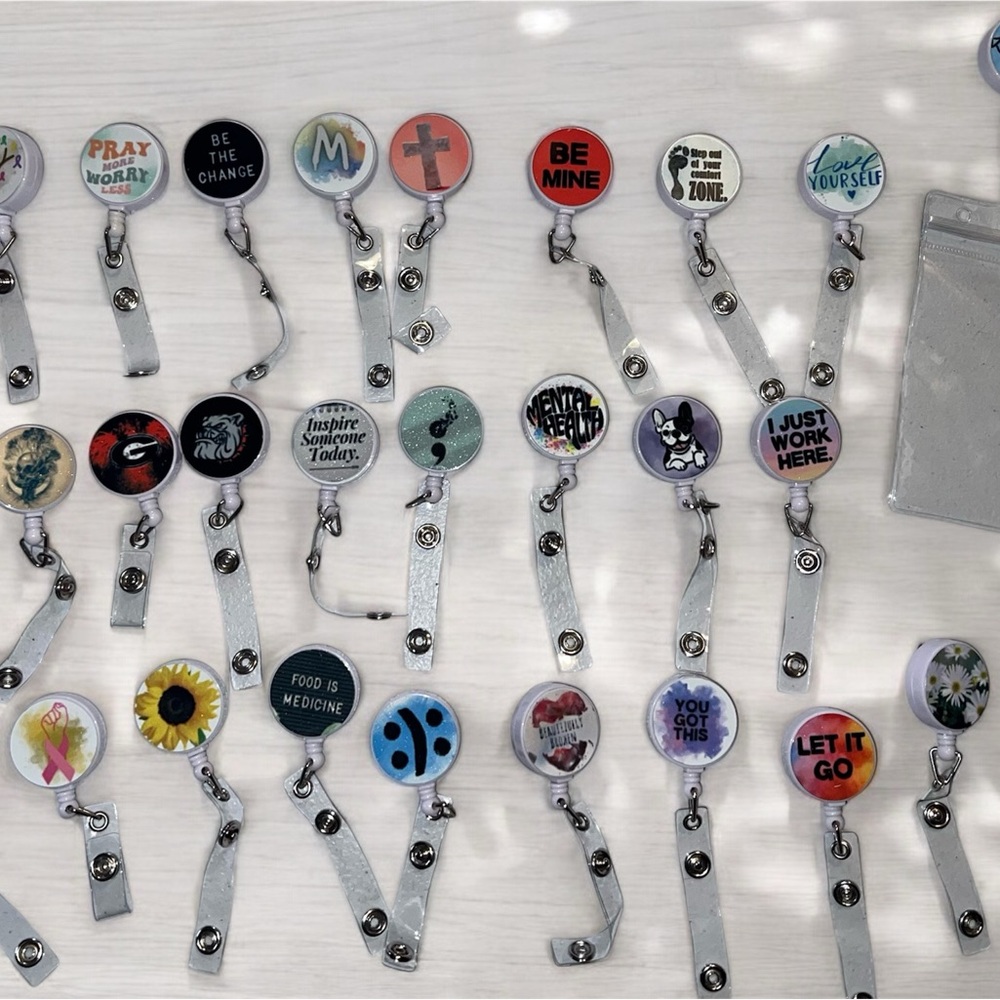 Assorted Badge Reels with Motivational Designs
